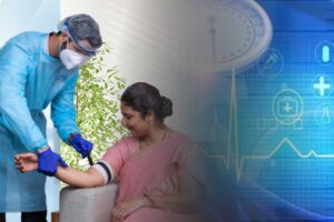 Diagnostic blood test woman