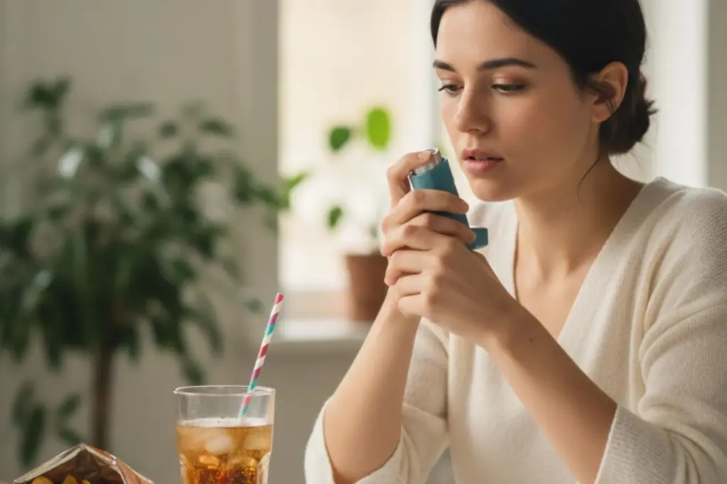 Does drinking cold water or soda aggravate asthma symptoms