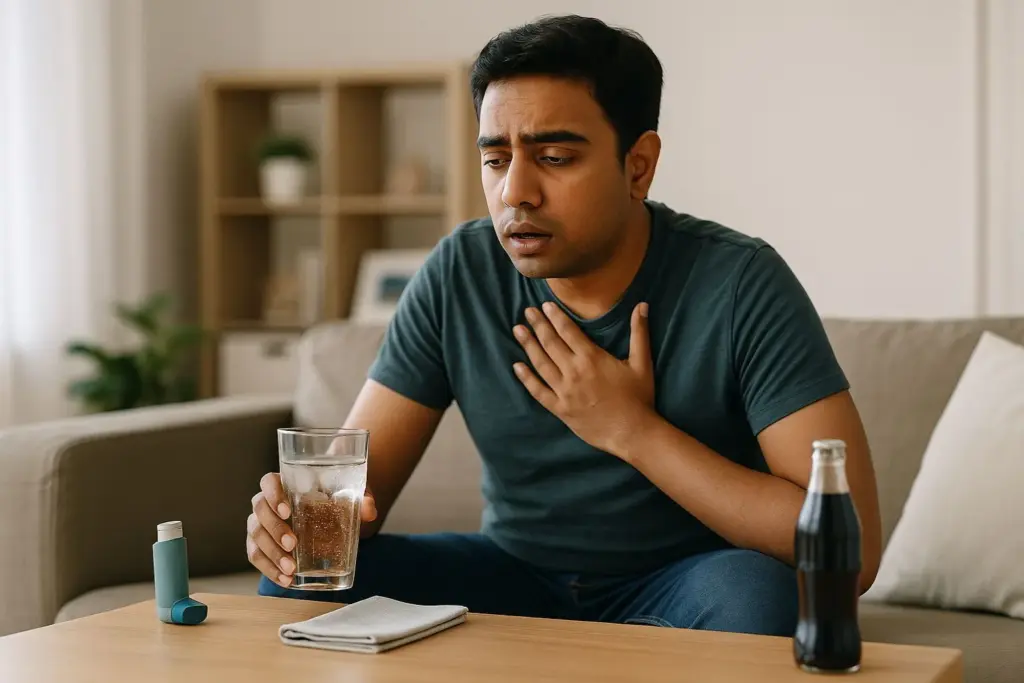 Does drinking cold water or soda aggravate asthma symptoms