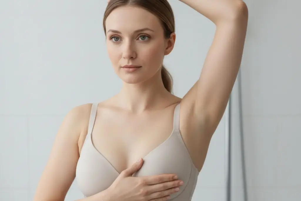 How to do a breast self-exam: Easy steps and warning cancer signs 1 How to do a breast self-exam: Easy steps and warning cancer signs
