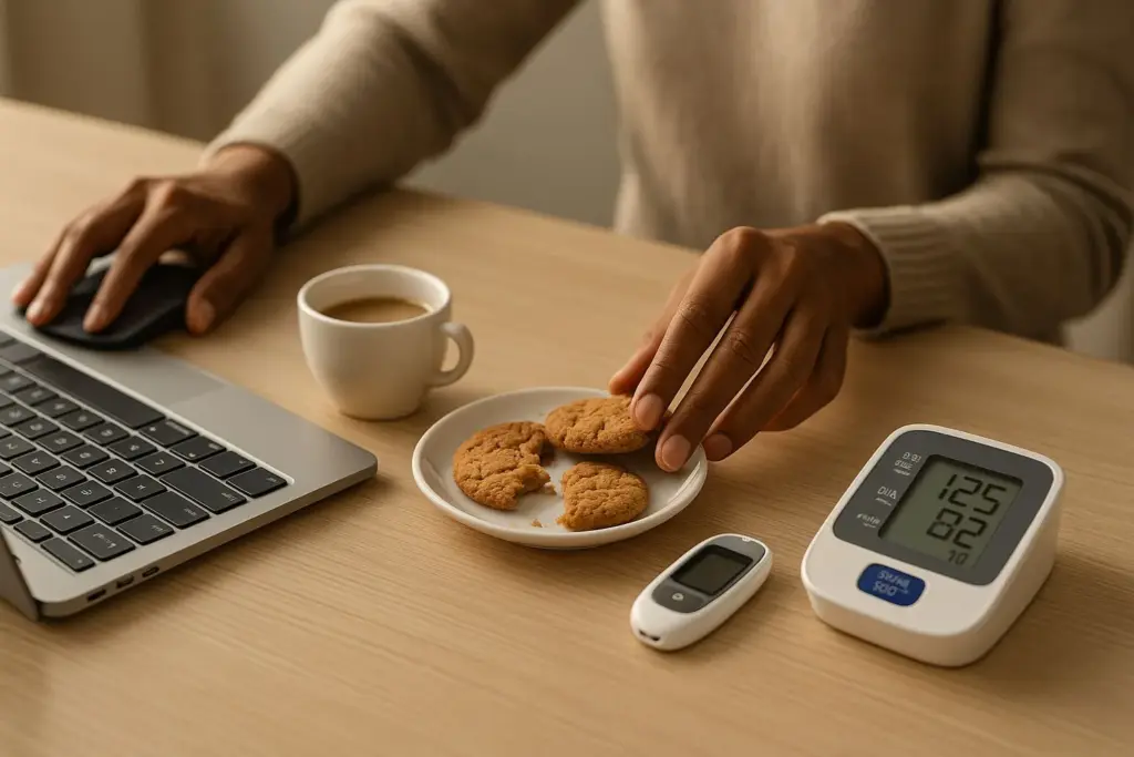 Which desk habits are worst for BP and blood sugar