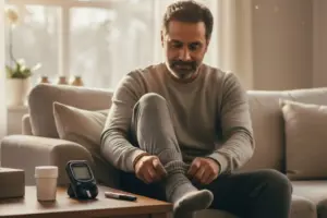 Diabetic foot care in winter Socks, moisturiser and daily checks