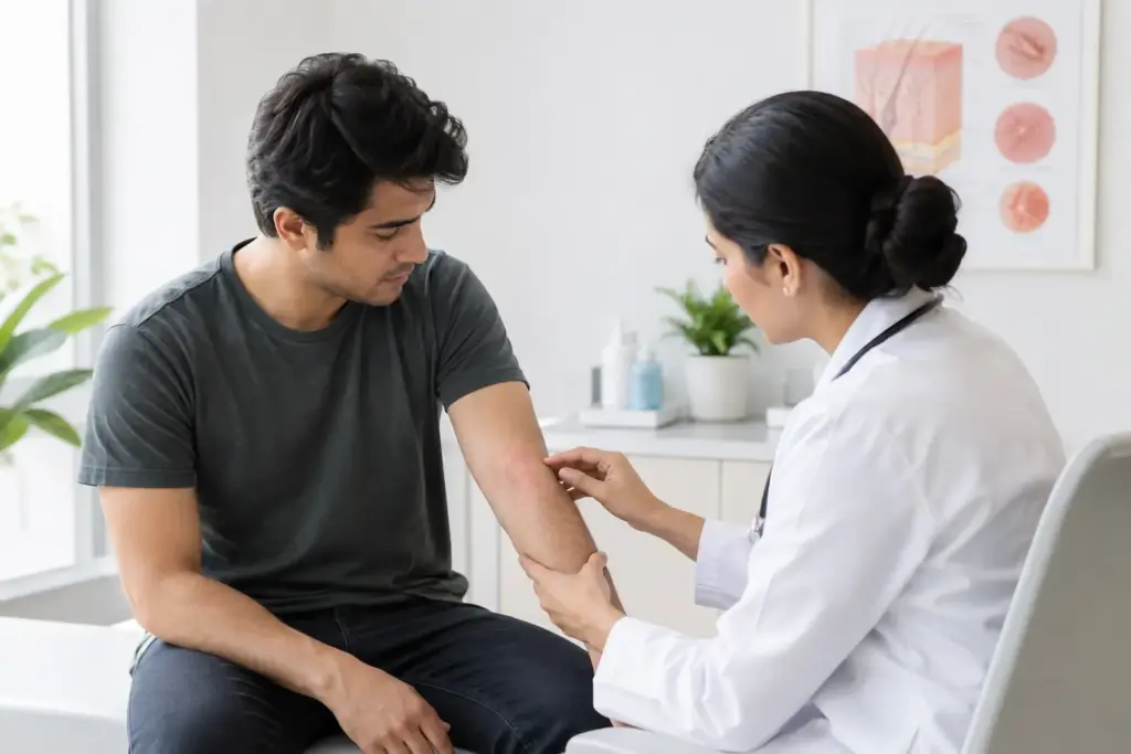 When should you see a dermatologist about a rash?